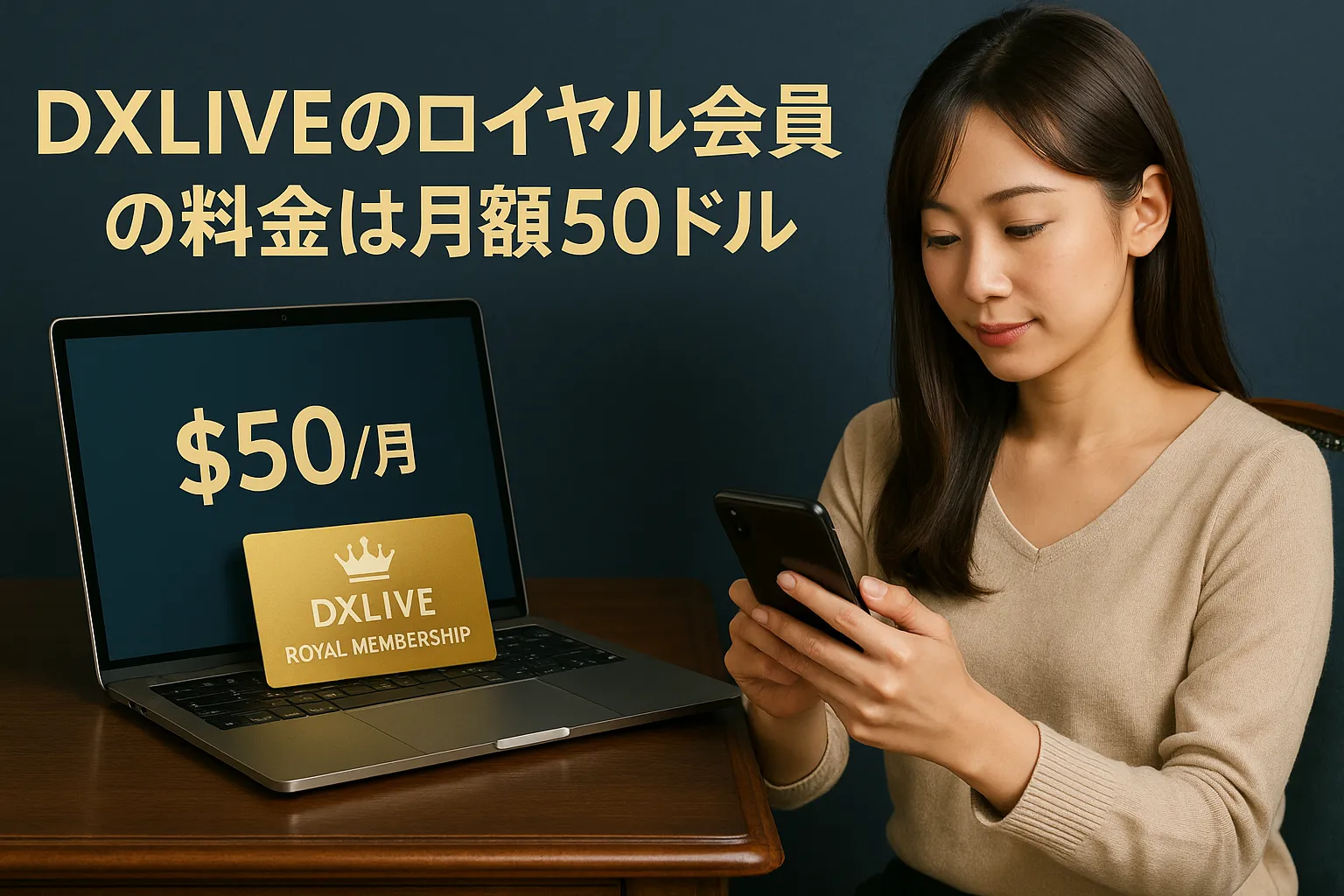 DXLIVEのロイヤル会員の料金は月額50ドル