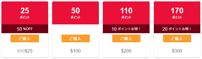 ポイントの追加購入