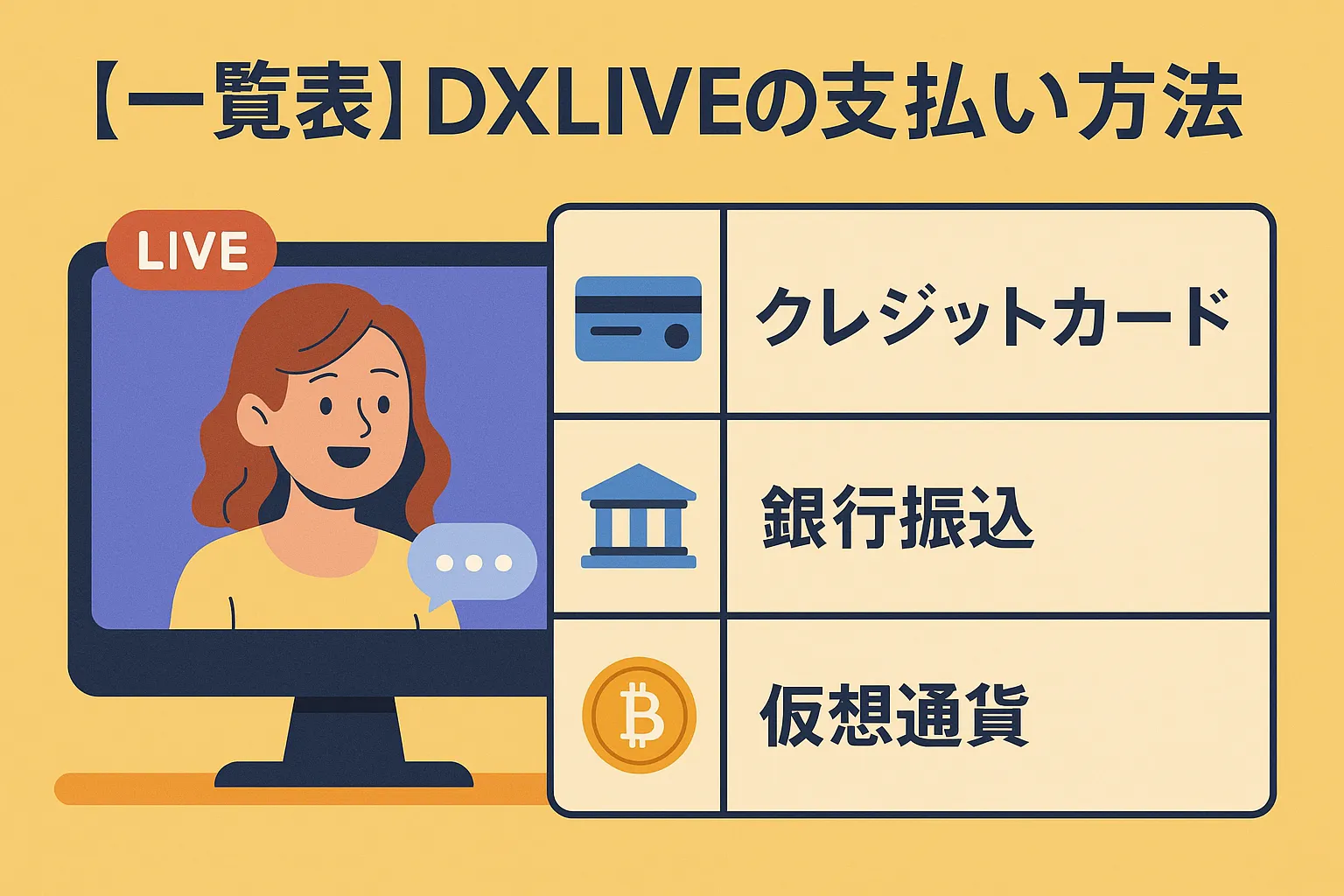 【一覧表】DXLIVEの支払い方法