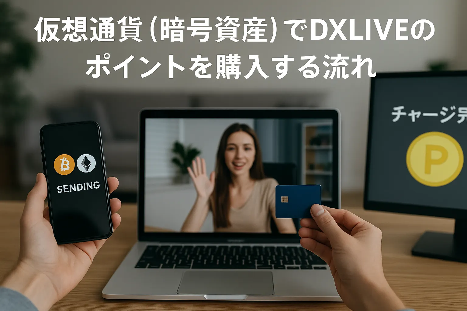 仮想通貨（暗号資産）でDXLIVEのポイントを購入する流れ
