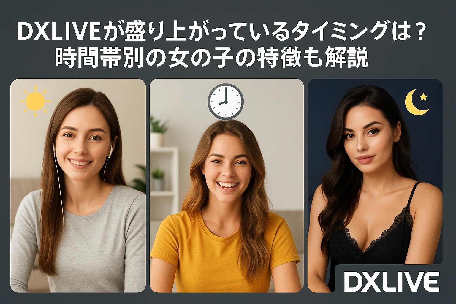 DXLIVEが盛り上がっているタイミングは？時間帯別の女の子の特徴も解説
