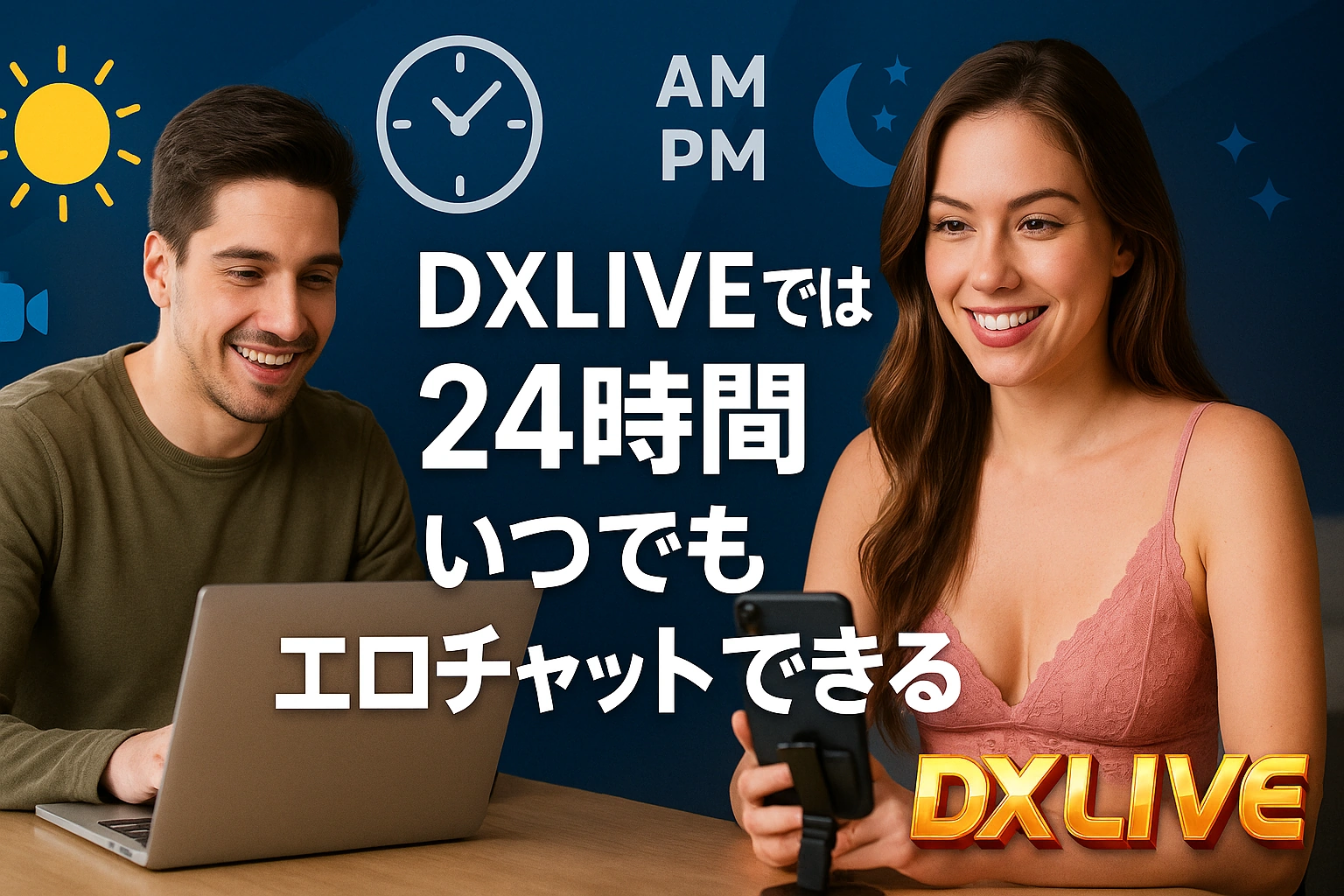 DXLIVEでは24時間いつでもエロチャットできる