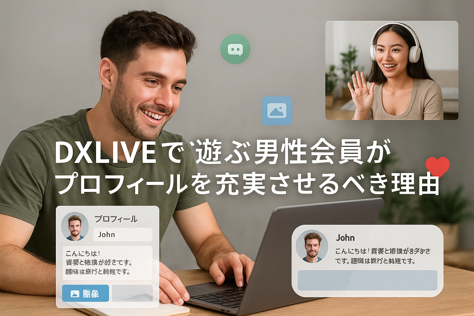 DXLIVEで遊ぶ男性会員がプロフィールを充実させるべき理由