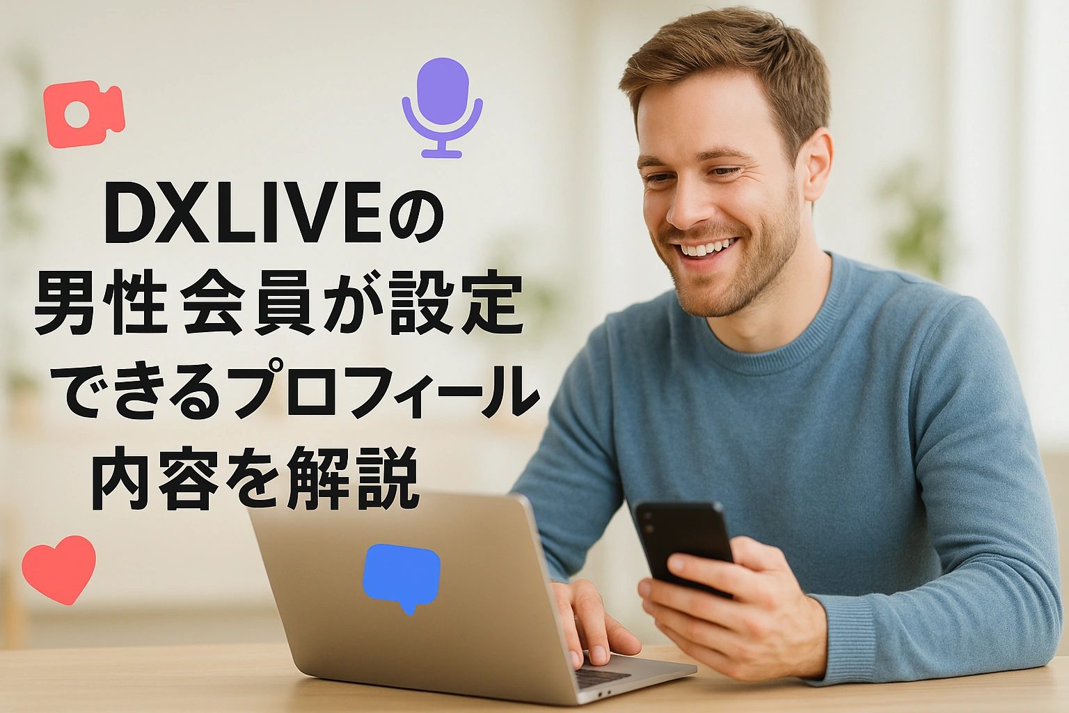DXLIVEの男性会員が設定できるプロフィール内容を解説