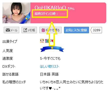 QoHIKARIoQ（ヒカリ）の最新のログイン状況