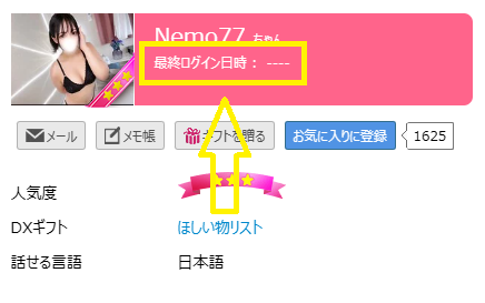 Nemo77の最新のログイン状況